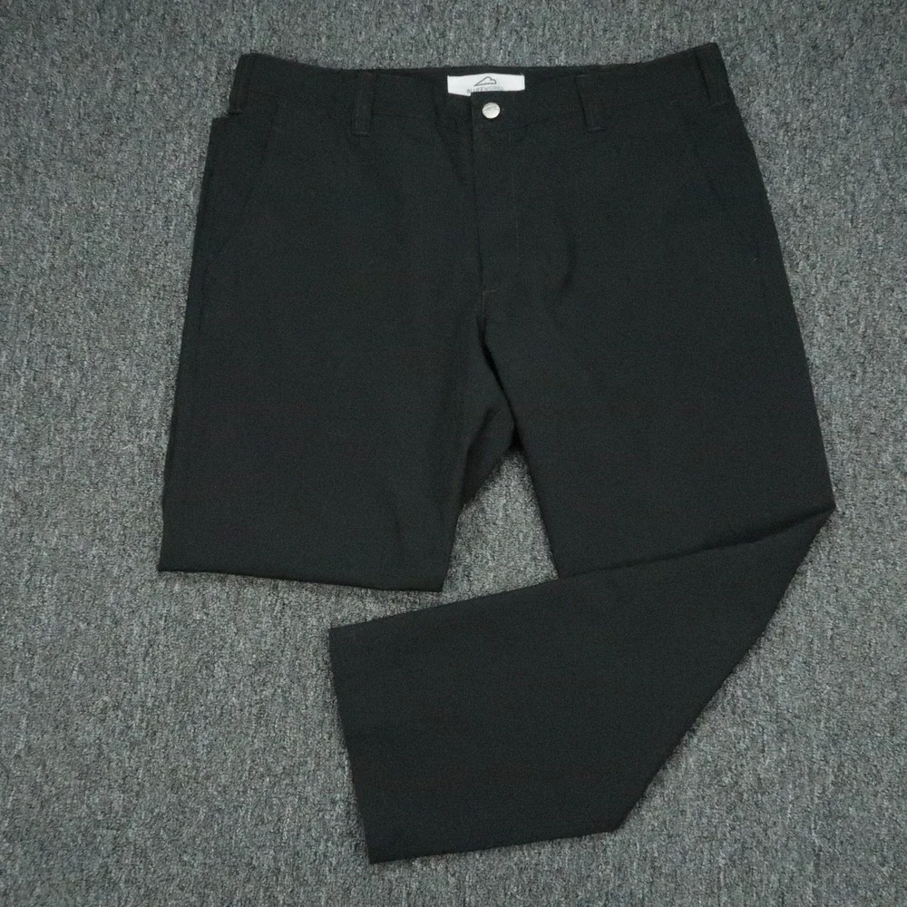 Bluffworks Pants Mens 37x28 Black Travel Trouser Chino Straight Work‎ Play